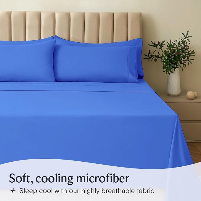 LuxClub 3 PC Twin XL Sheet Set, Deep Pockets Wrinkle Free Cooling Bed Sheets - Image 3