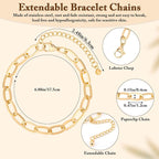 Flasoo 416 Pieces Gold Charm Bracelet Making Kit, Including Paperclip Chain - Image 3