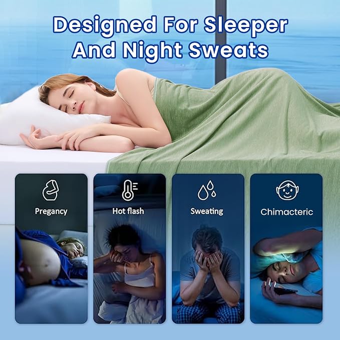 Topcee Cooling Blanket for Night Sweats Absorbs Heat to Keep Adults, Children - Image 4