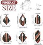 FASHEWELRY Striped Resin Wood Earrings Charms Rhombus Teardrop Kite Wooden - Image 5