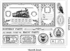 GLOBLELAND Vintage Train Ticket Clear Stamps - Image 2