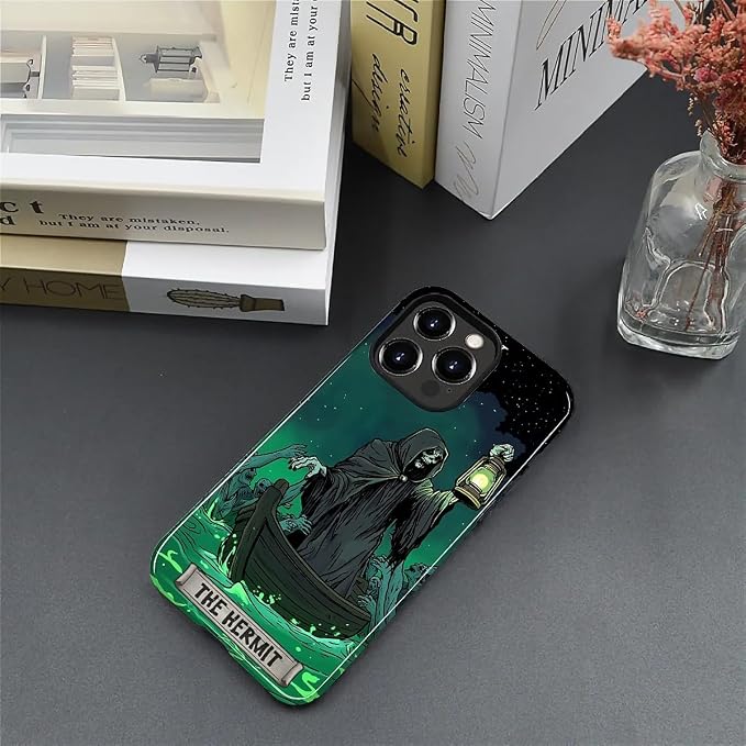 ZHEGAILIAN Case for iPhone 14 Pro, The Hermit Night Skull Durable Shockproof - Image 4