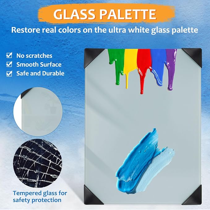 Glass Palette for Oil Painting, 12 x 9 Inches, Watercolor, Painting Supplies - Image 3