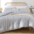 ROSGONIA King Size Comforter Set Light Grey by ROSGONIA