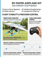 Rc Paper Airplane Kit with Gyro Stabilizer, DIY Model Airplanes Launcher - Image 8