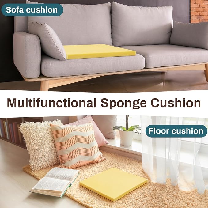 Frienda 2 Pack 1" x 18" x 18" Upholstery High Density Foam Cushion Replacement - Image 6