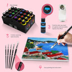HUAL Acrylic Paint Set With 5 Brushes, 24 Colors - Image 8
