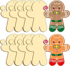 Large Size 7" Christmas Crafts for Kids Wooden Gingerbread Ornaments Crafts by LifeAssistant