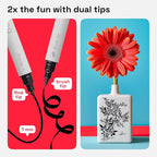 ARTISTRO 2 Black Dual-Tip Acrylic Paint Pens - Image 3