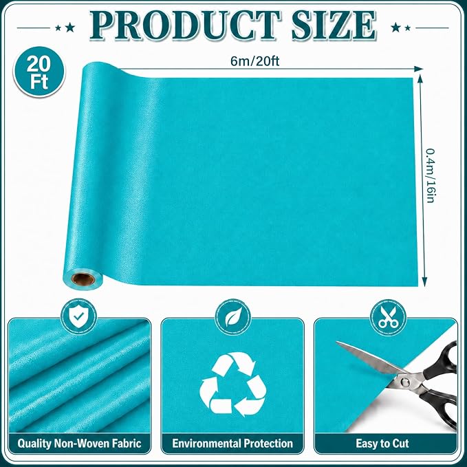 Teal Blue Bulletin Board Roll Non-Woven Fabric Poster 16in X 20ft | Back to - Image 2