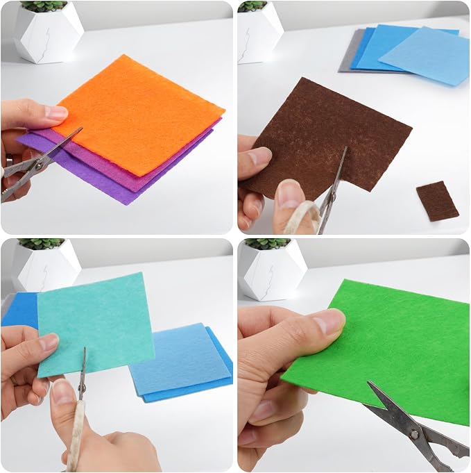 42 pcs Felt Fabric Sheet 4"x4" Assorted Color DIY Craft Squares Nonwoven 1mm - Image 5
