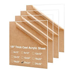 KINLINK 20x24 Plexiglass Sheets 1/8 inch Thick, 3mm Clear Cast Acrylic Sheet by KINLINK