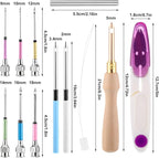 13 Pcs Punch Needle Kit Adjustable Embroidery Punch Needle Tool Set Wooden - Image 2