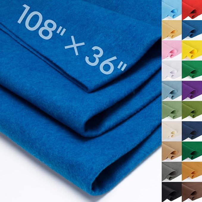 Royal Blue Felt Fabric Sheet 108" X 36", 1.4mm Thick Large Soft Durable by MITINU