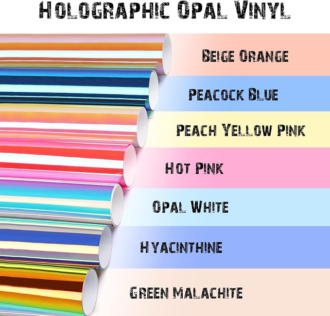 TECKWRAP Holographic Opal Craft Vinyl 12" x 12" 7 Sheets/Pack - Image 3