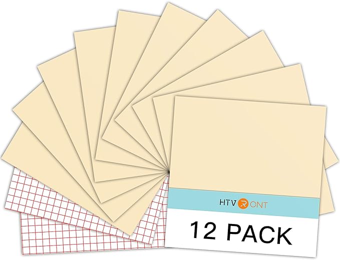 HTVRONT Glossy Beige Permanent Vinyl 12 Pack 12"x12" Compatible by HTVRONT