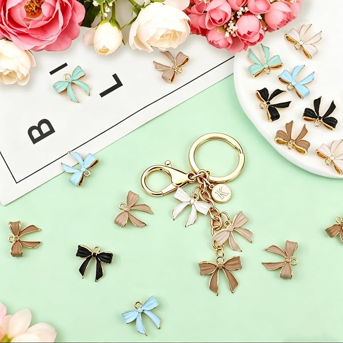 Bow Charms for Bracelet Jewelry Making Cute Bracelet Charms | 18Pcs, Bow Charms - Image 3