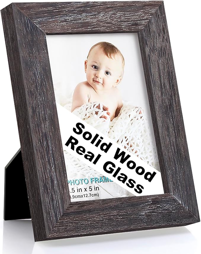 RPJC 3.5x5 inch Picture Frame Made of Solid Wood High Definition Glass by RPJC