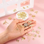FASHEWELRY Alloy Bowknot Charms Links Golden Bow Tie Connector Charms Metal Bow - Image 7