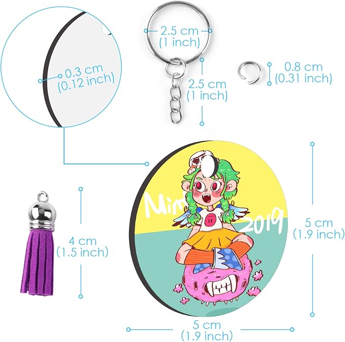 HTVRONT Sublimation Keychain Blanks - Image 5