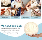 Wonvoc Core Wool for Needle Felting, 8 OZ White Merino Wool Roving, Soft - Image 6