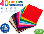 Felt Fabric Sheets 40pcs 6x6in 1mm Assorted Nonwoven - Image 2