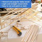 280Pcs Balsa Wood Sticks 1/8 x 1/8 x 12 inch Wood Strip Square Wooden Dowel | - Image 4