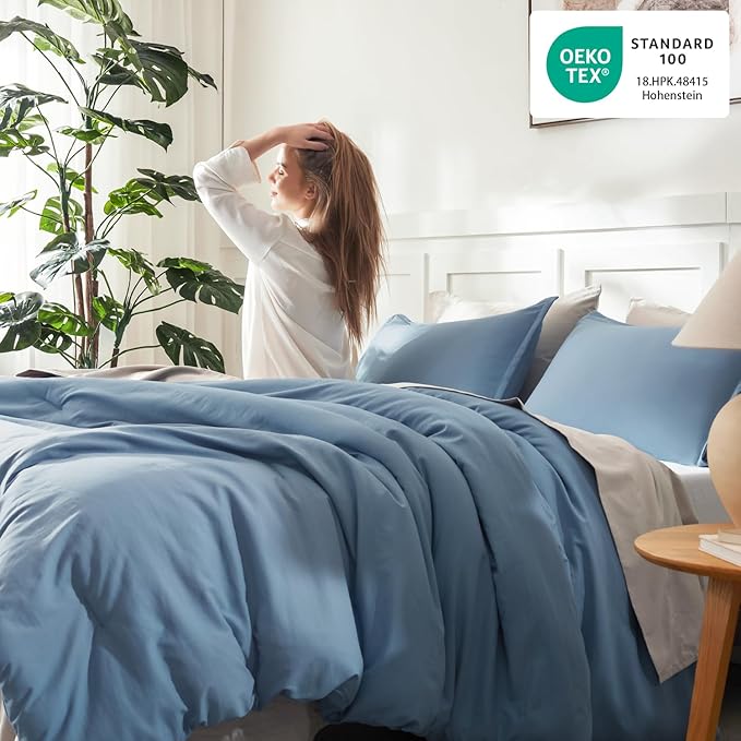 Litanika Comforters Oversized King Size Grayish Blue, 3 Pieces Lightweight - Image 4