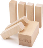 7 Pcs Basswood Carving Blocks, Soft Whittling Wood by SOKOSEY