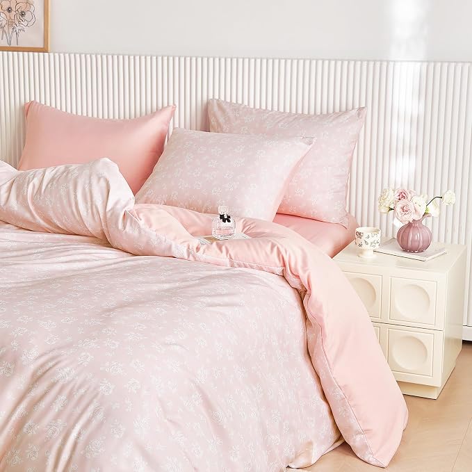 Wake In Cloud - Coquette Duvet Cover Set, Floral Cottagecore Flower Shabby Chic - Image 2