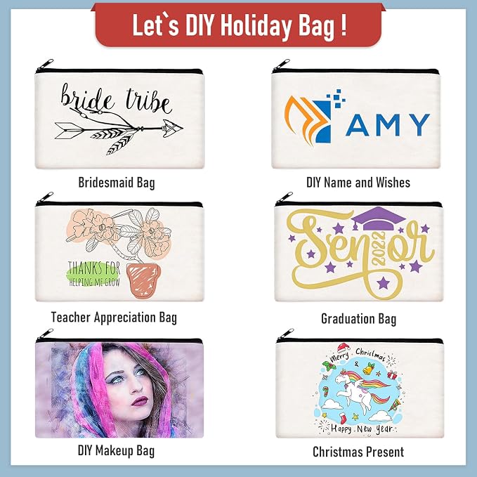 Legigo Blank Canvas Bag Zipper Pouch Makeup Bags Bulk - Image 4