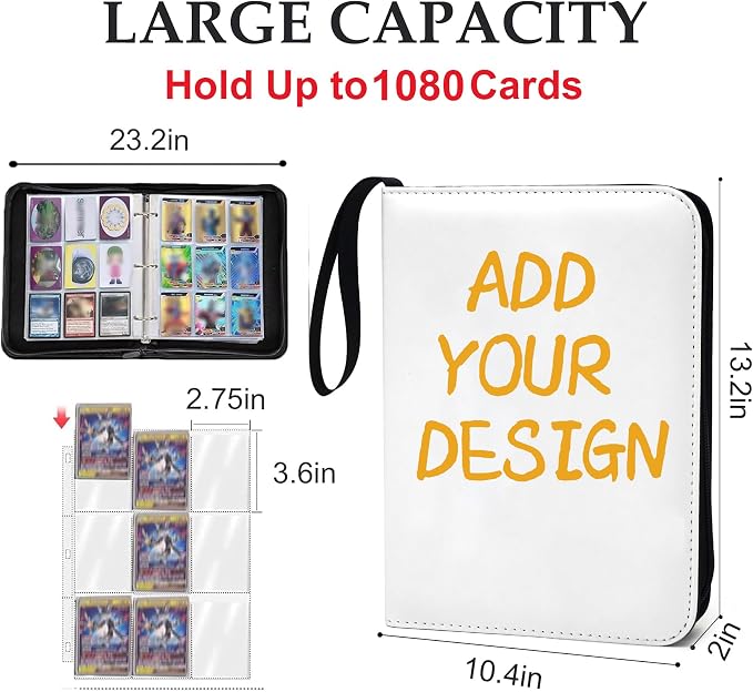 Custom Card Binder 1080 Pocket, DIY Anime Sports Cover Design, Portable - Image 4