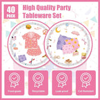 40Pcs Sleepover Party Supplies for Girls Pajama Birthday Plates and Napkins - Image 3