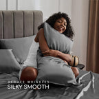 MR&HM Satin Bed Sheets, Twin Size Sheets Set - Image 3