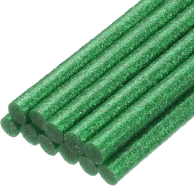 uxcell Mini Hot Glue Sticks for Glue Gun 7mm x 100mm Glitter Bright Green 12pcs by uxcell