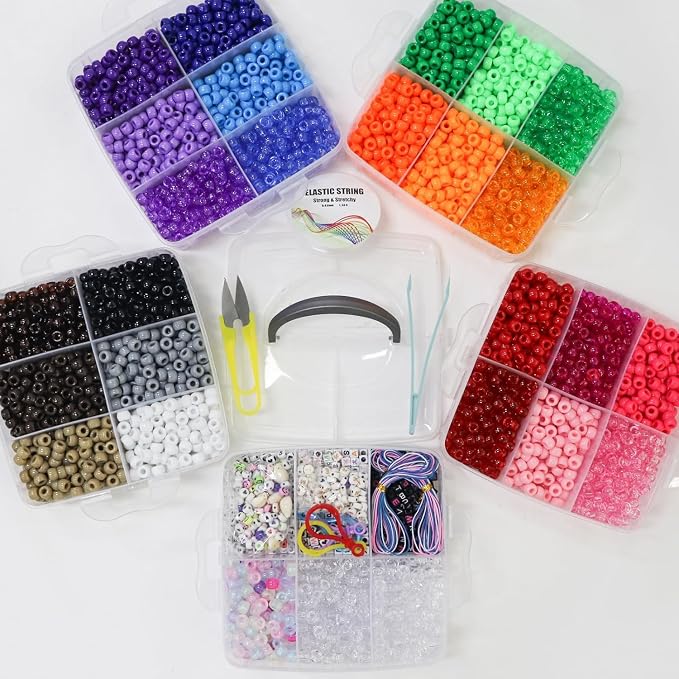 LIS HEGENSA 6300 Pcs DIY Childrens Crafts Beads Friendship Bracelet Kit - Image 6