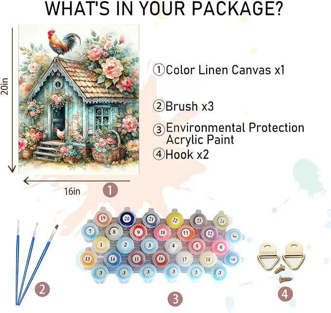 xackcme Chicken Coop Paint by Numbers - Image 2
