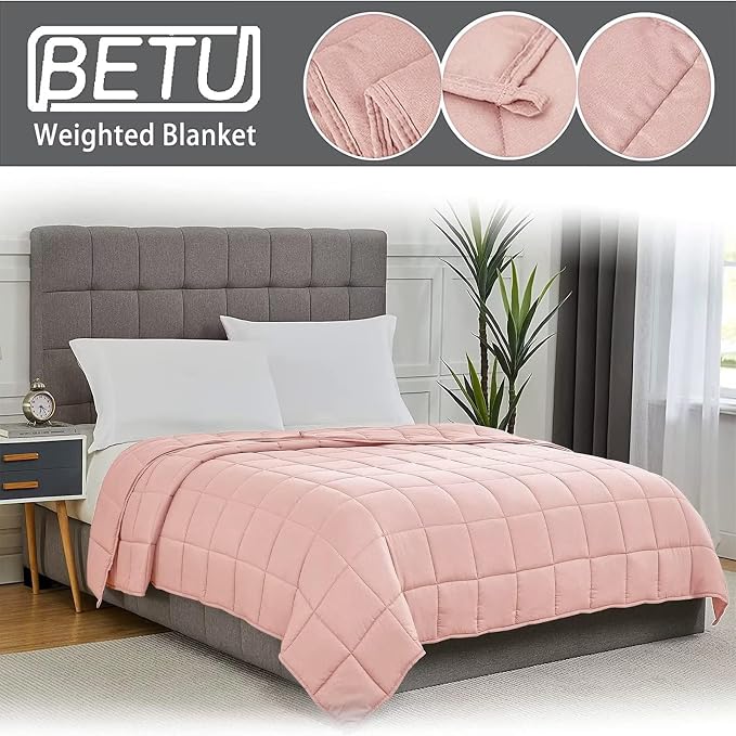 Pink Weighted Blanket for Adults 20lbs, King Size Cooling Heavy Throw Blanket - Image 6