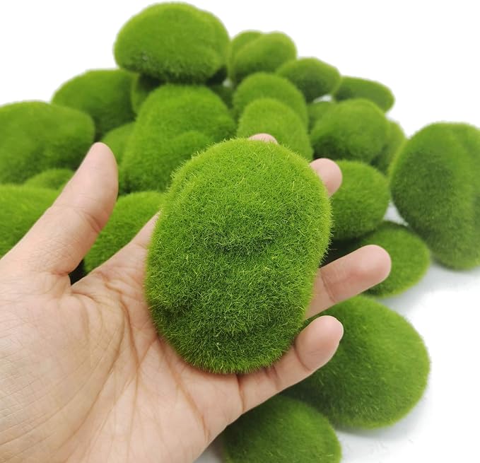 TIHOOD 40PCS Artificial Moss Rocks, Fairy Gardens and Crafting - Image 2