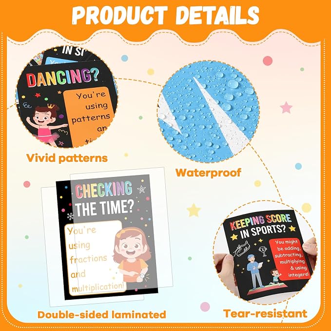 Math Theme Bulletin Board Set Colorful Mathematics Classroom Decoration Have - Image 3