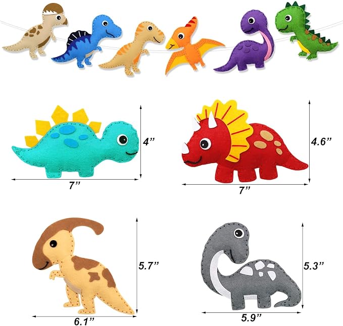 CiyvoLyeen Dinosaur Sewing Craft Kit DIY Kids Craft and Sew Set - Image 3