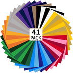 FUNKAKA HTV Heat Transfer Vinyl Bundle, 41 Pack 12" x 10" Sheets HTV Vinyl by FUNKAKA