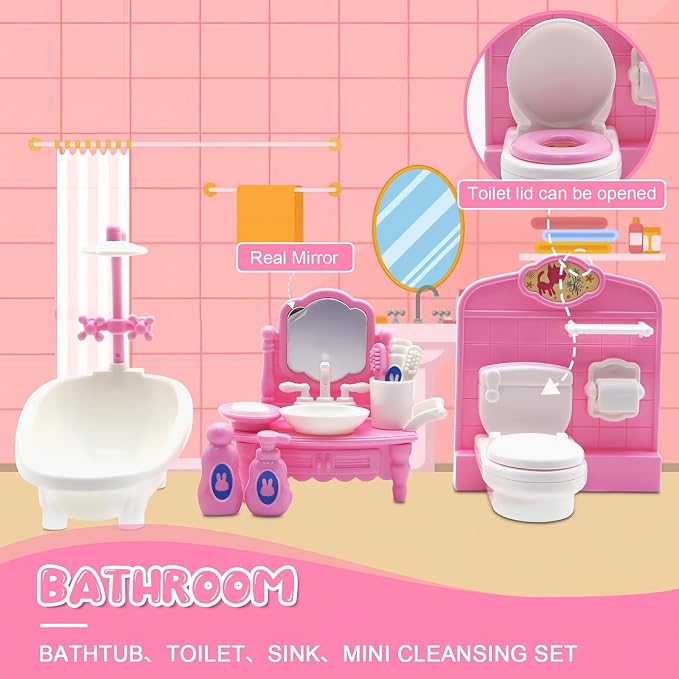 36Pcs Dollhouse Furniture Sets, Miniature 1:12 Scale Doll House Accessories and - Image 6