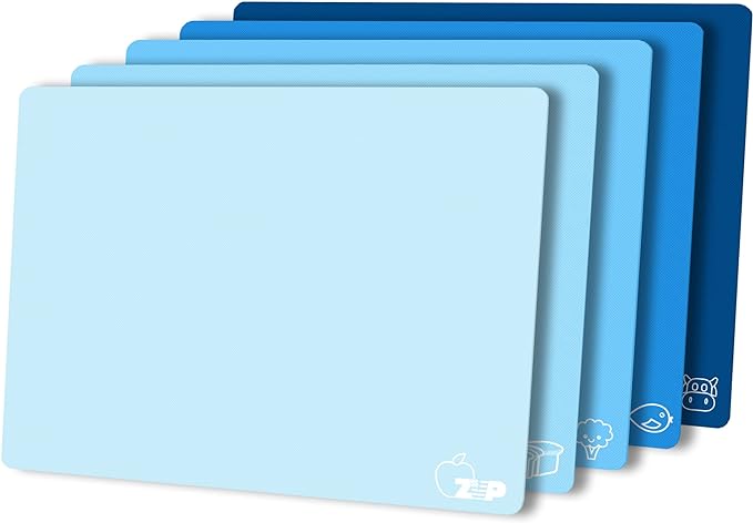 ZVP Flexible Plastic Cutting Board Set of 5 Gradient Color, Colorful Chopping by ZVP