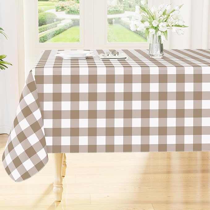Smiry Square Table Cloth, Waterproof Vinyl Tablecloth by Smiry