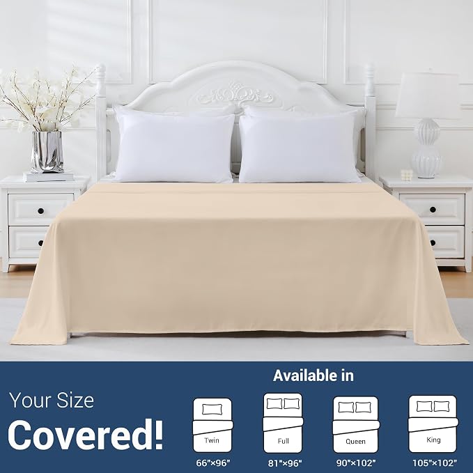 Twin Flat Sheet Only, 1 Pack Top Bed Sheets, Soft Breathable Brushed Microfiber - Image 5