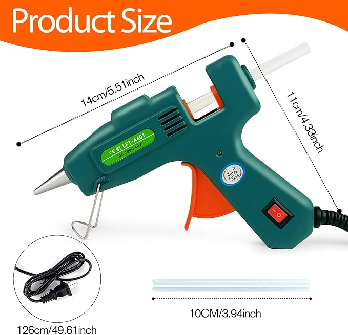 SHJADE Hot Glue Gun with 30 Glue Sticks, 20W Mini Hot Melt Gun Kit | Fast - Image 4