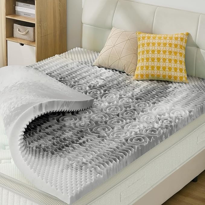 SINWEEK 2 Inch Mattress Topper 5-Zone Memory Foam Mattress Topper Pressure by SINWEEK