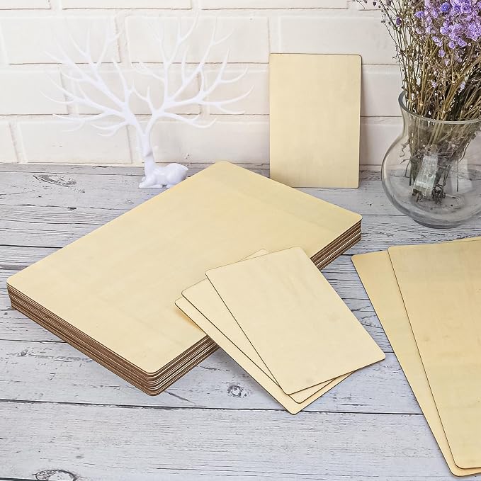 90 PCS Plywood Sheets for Crafts, Wood Boards for Crafts, Laser Cut Crafts - Image 4
