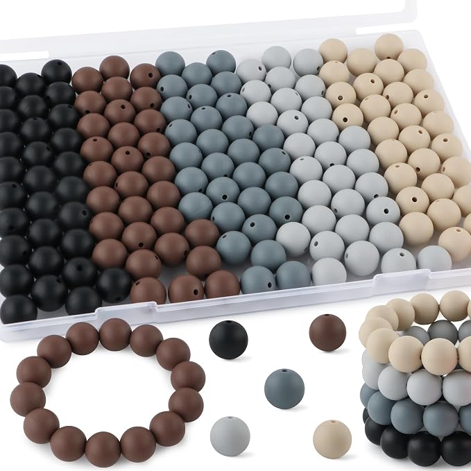 150Pcs Silicone Beads 15mm Mix Color, Bulk Silicone Beads 15mm by Kovict